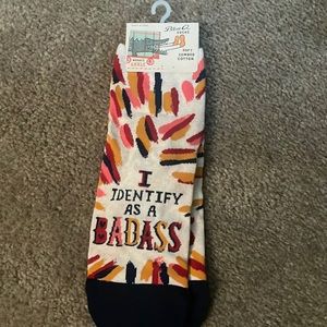 NWT I identify as badass socks